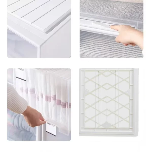 Drawer-type storage boxes, household wardrobe internal clothes organizing boxes, layered transparent clothing storage cabinets. - Image 5