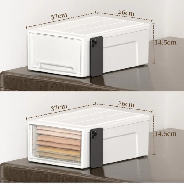 Drawer-type storage boxes, household wardrobe internal clothes organizing boxes, layered transparent clothing storage cabinets. - Image 4
