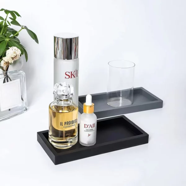 Silicone aromatherapy tray, bathroom & kitchen & living room organizer, dressing table cosmetics storage box, marble tray. - Image 6